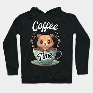 Coffee Time With A Bear Hoodie